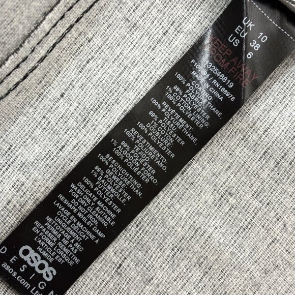 ASOS DESIGN Faux Leather Utility Midi Skirt Washed Black Size 6 - Picture 14 of 14